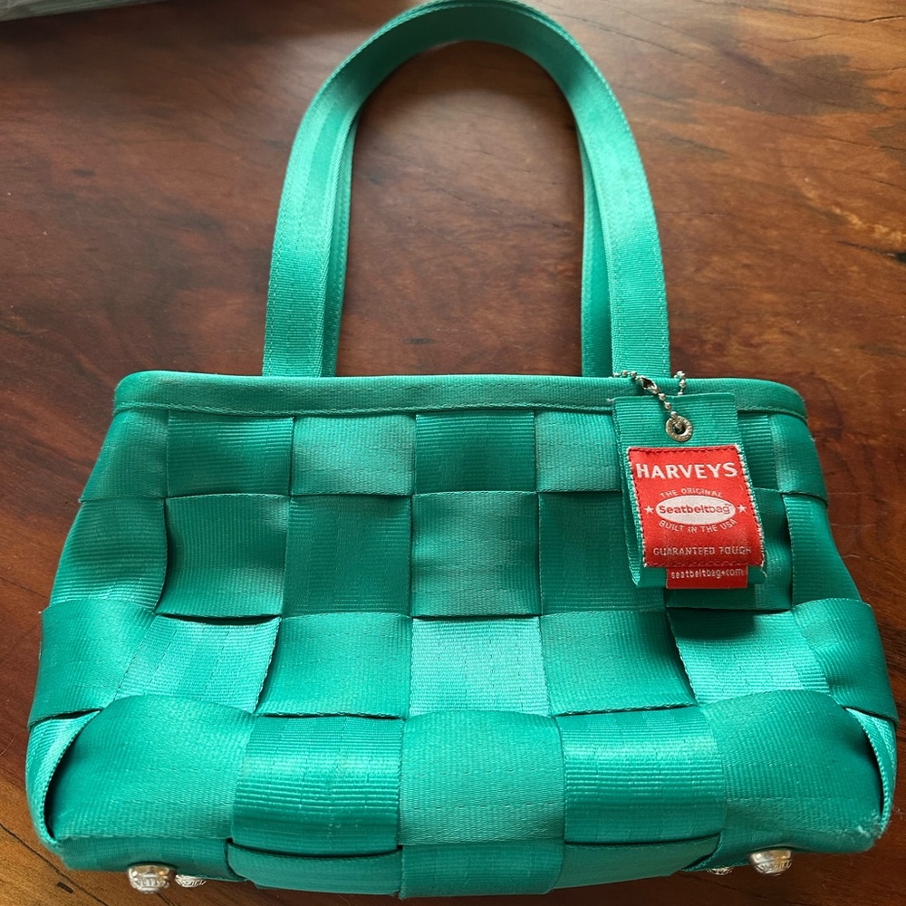 Harveys Teal Woven Tote Bag - Picture 2 of 2